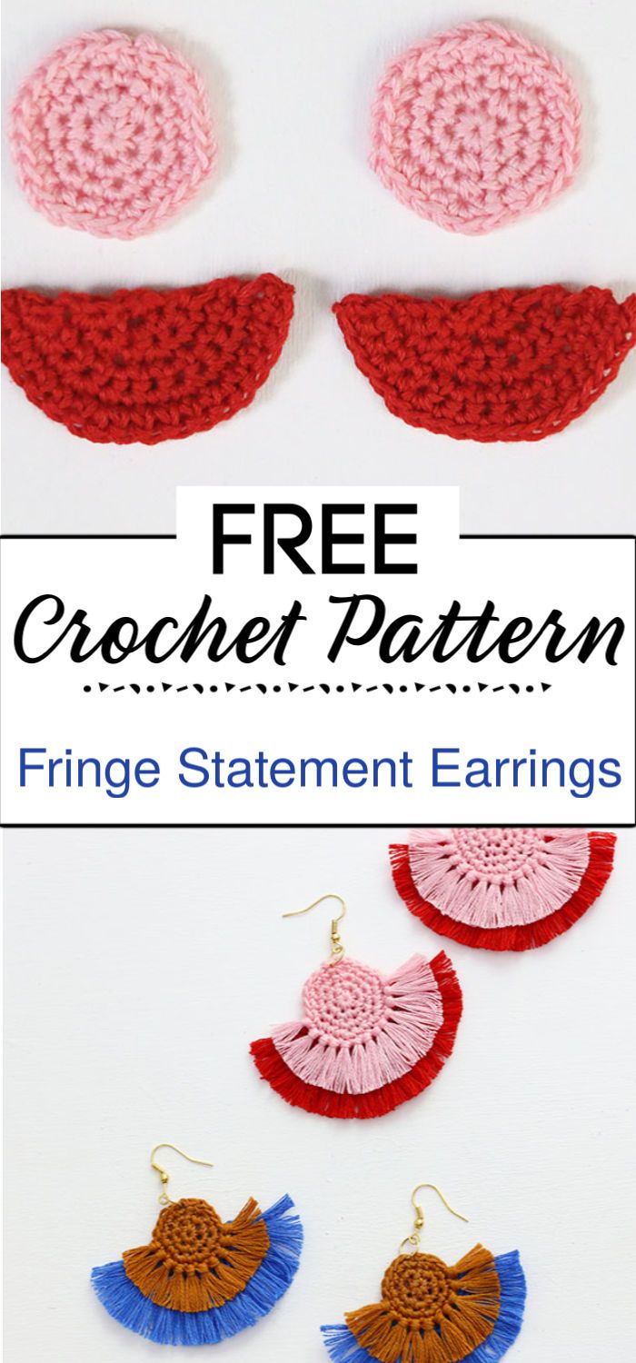 1. Crochet Fringe Statement Earrings