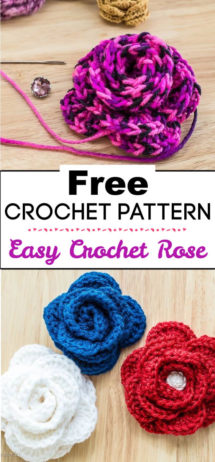 1. Free Easy Crochet Rose Pattern And Video Tutorial 2