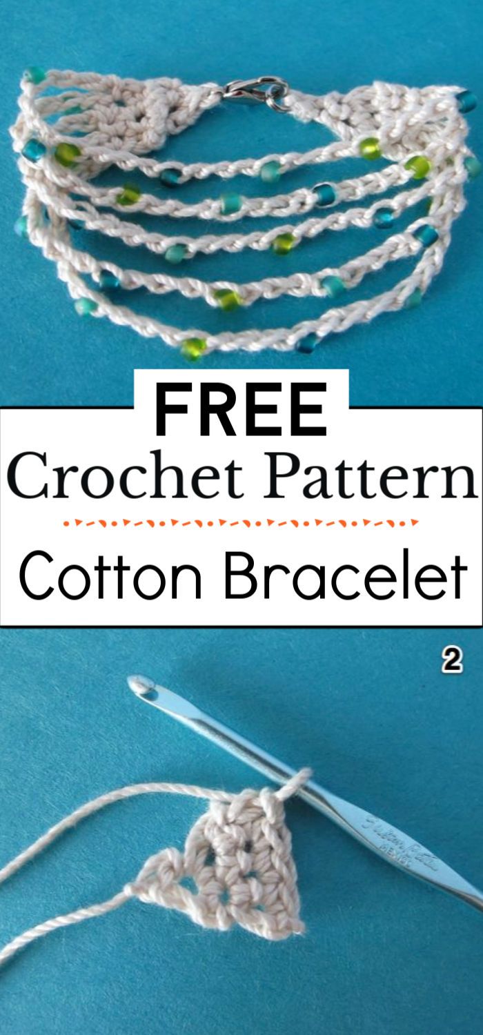 1.Cotton Crocheted Bracelet