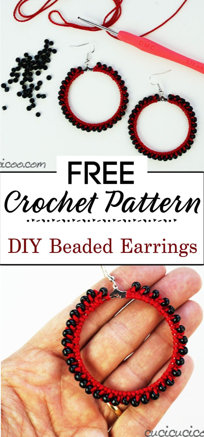 2. DIY Beaded Crochet Earrings
