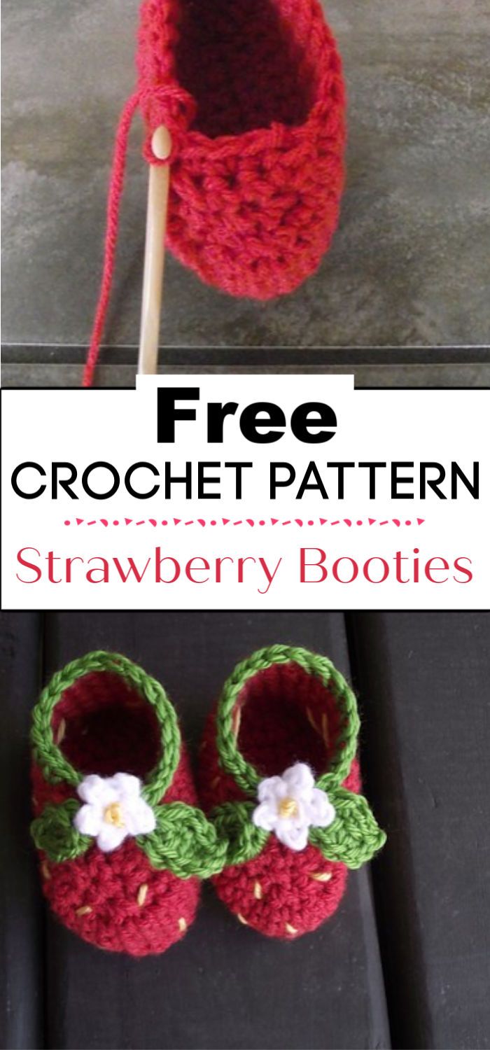 2. Strawberry Booties A Free Pattern To Crochet