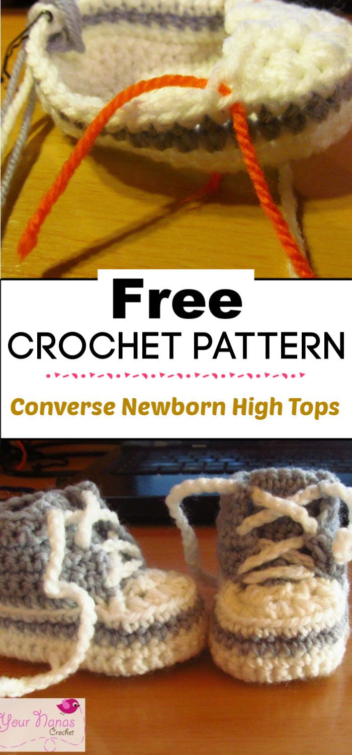 3. Crochet Converse Newborn High Tops