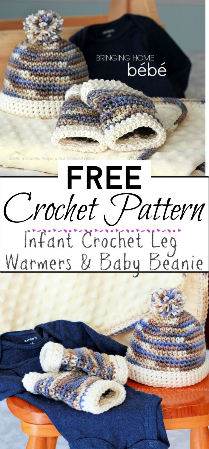 4. Infant Crochet Leg Warmers Baby Beanie