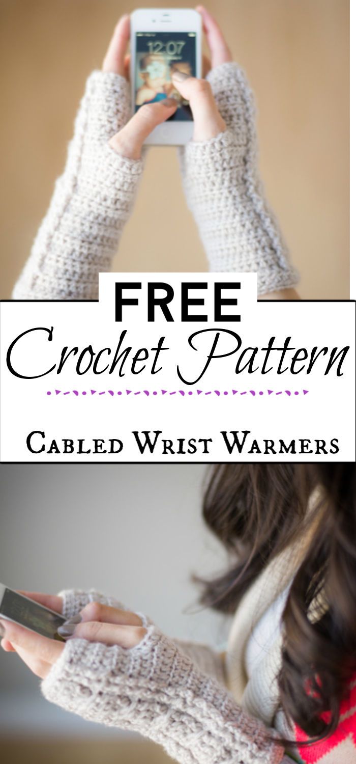 5. Cabled Wrist Warmers