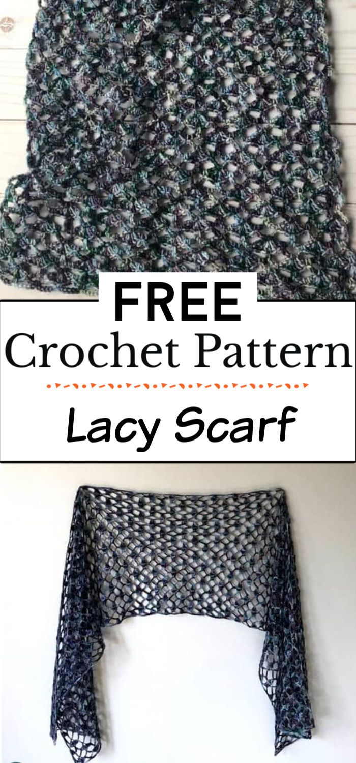 5. Crochet Lacy Scarf Pattern