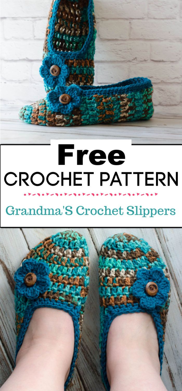 5.GrandmaS Crochet Slippers
