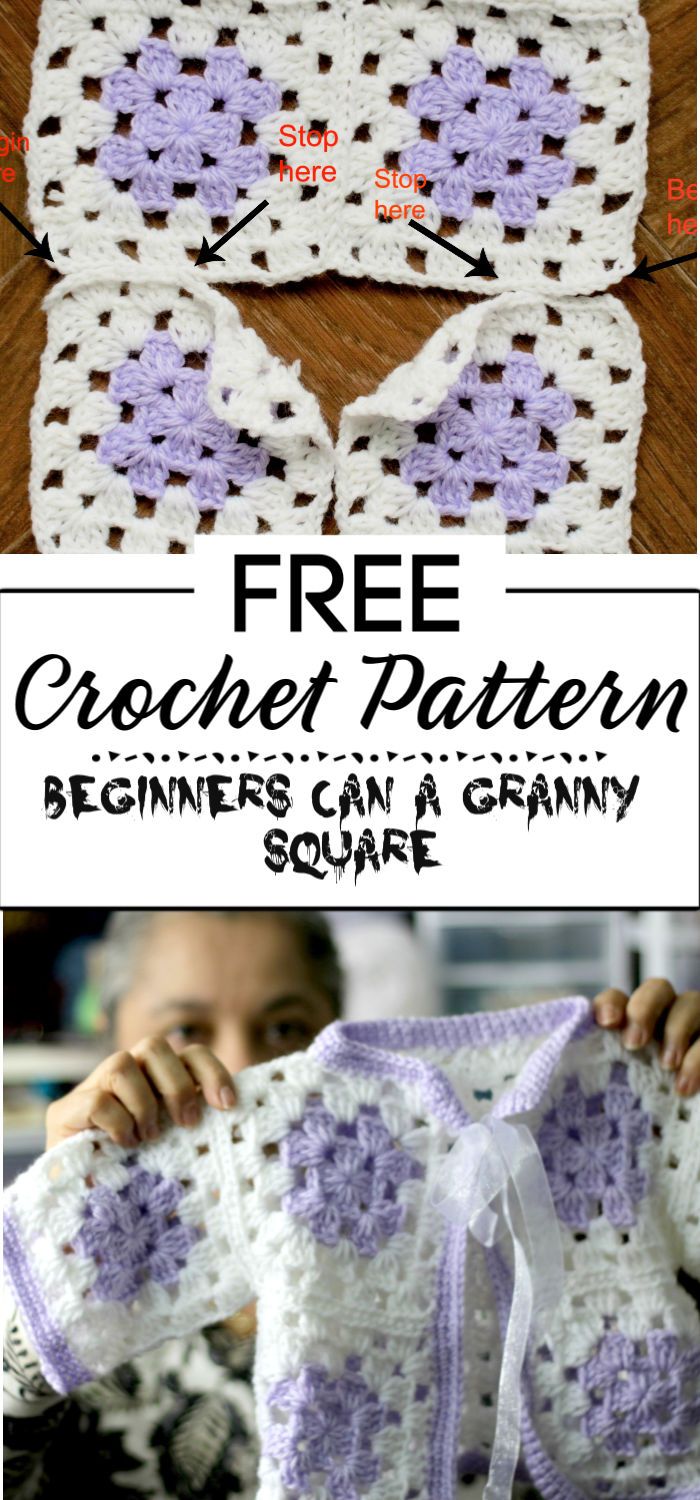 6. Even Beginners Can Crochet a Granny Square Baby Sweater
