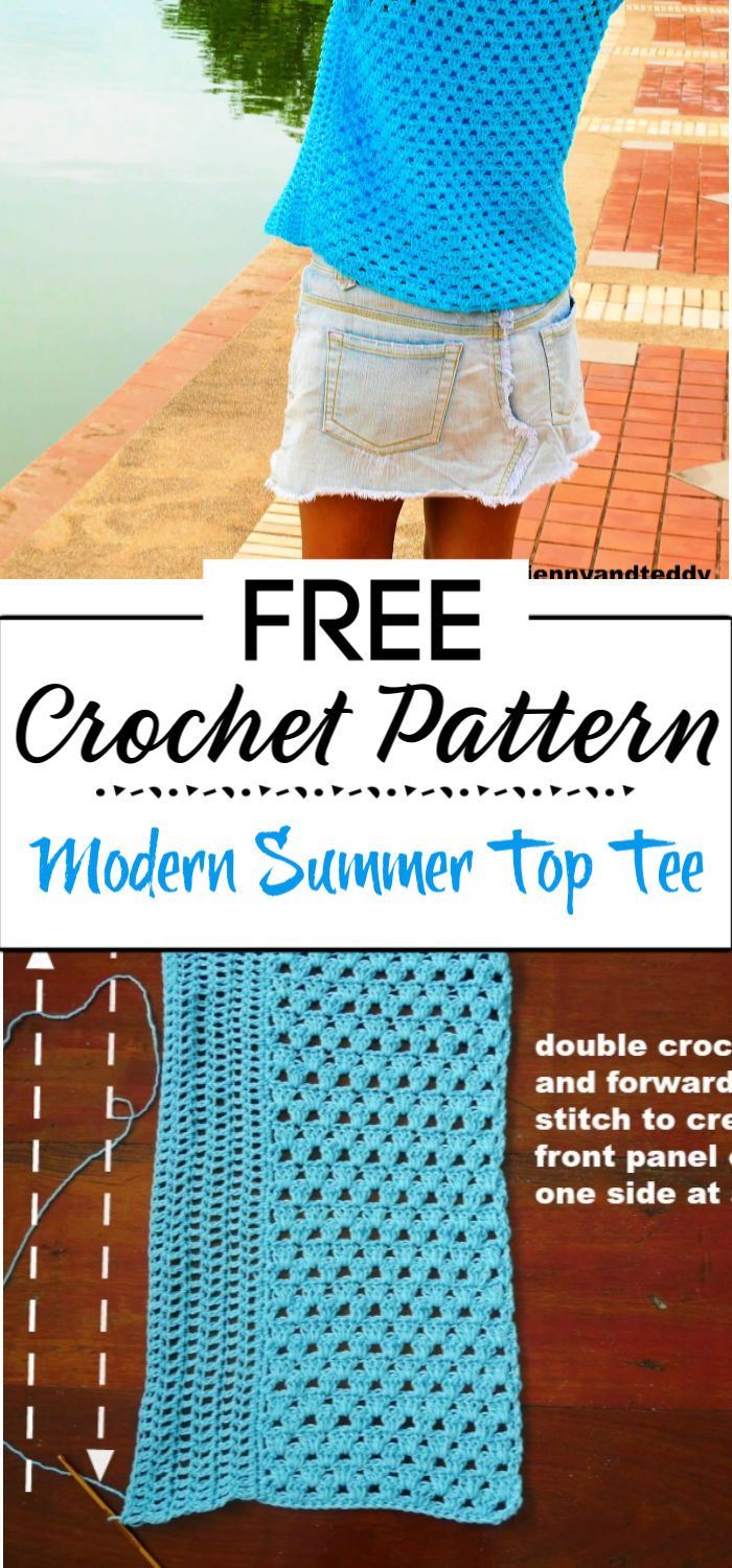 6. Modern Summer Top Tee Free Crochet Pattern