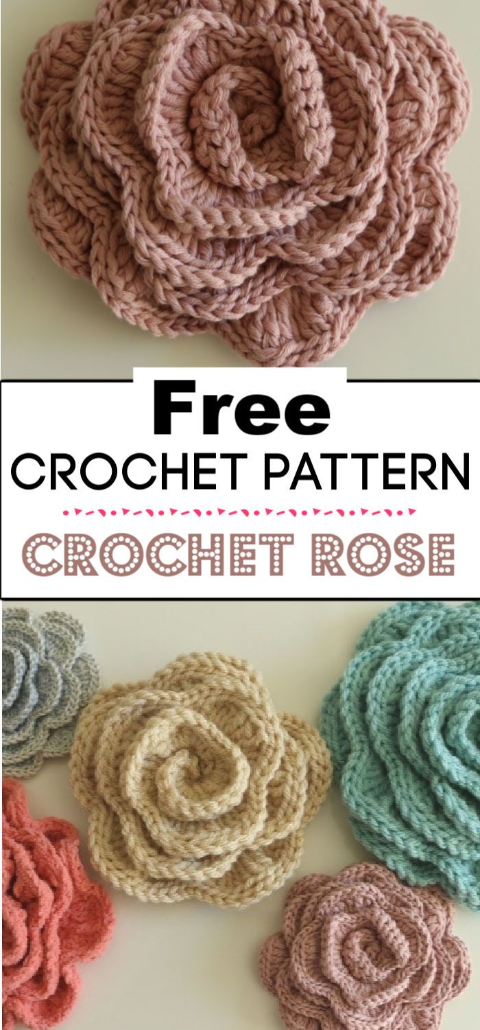 7. Crochet Rose Pattern 1