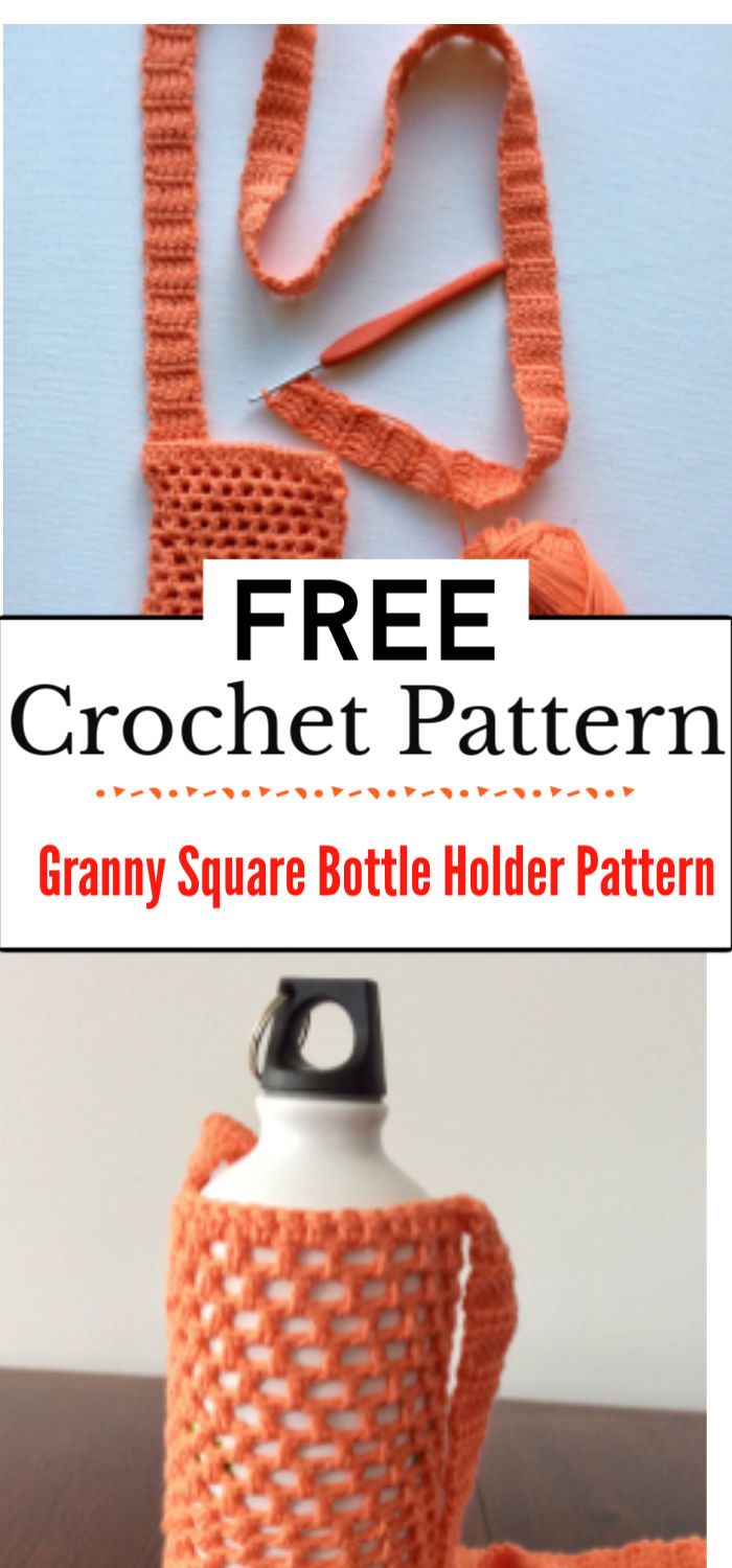 7. Granny Square Bottle Holder Pattern