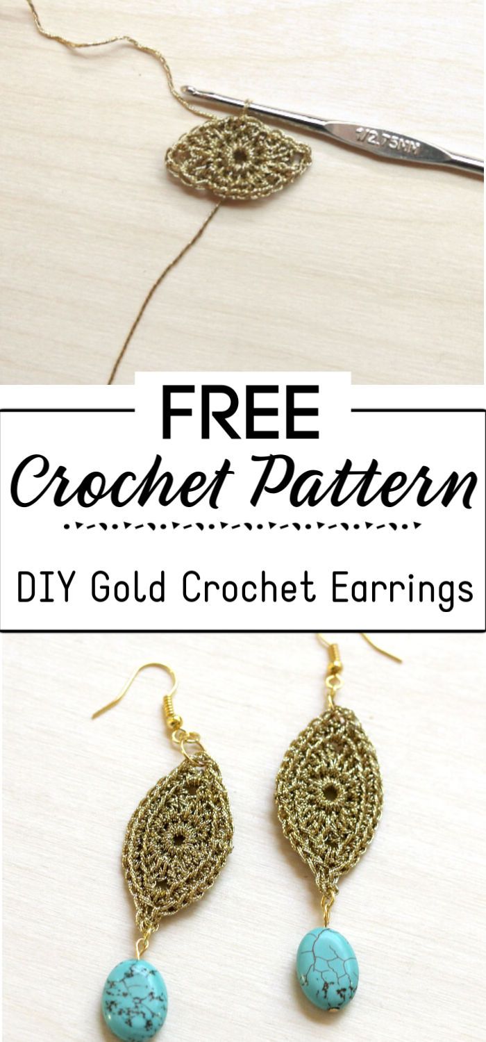 9. DIY Gold Crochet Earrings