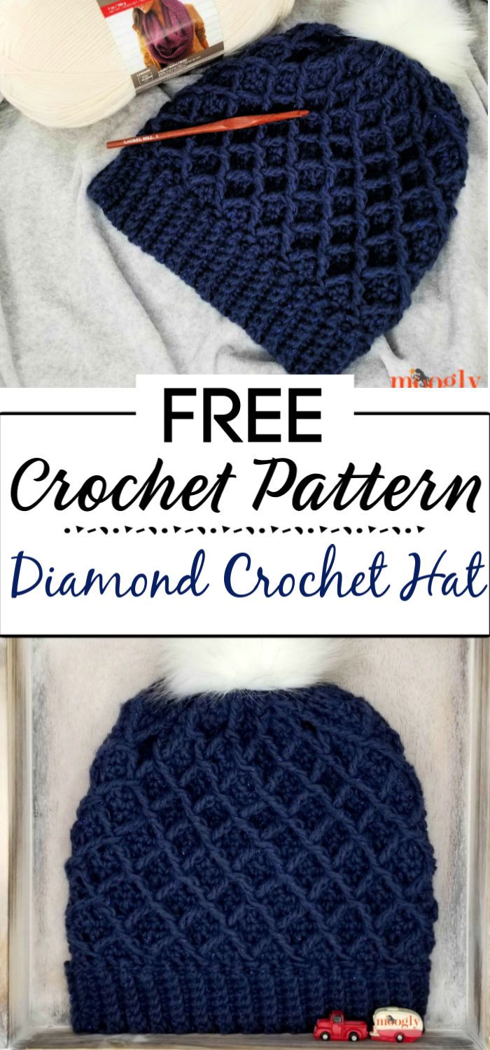 9. Diamond Crochet Hat