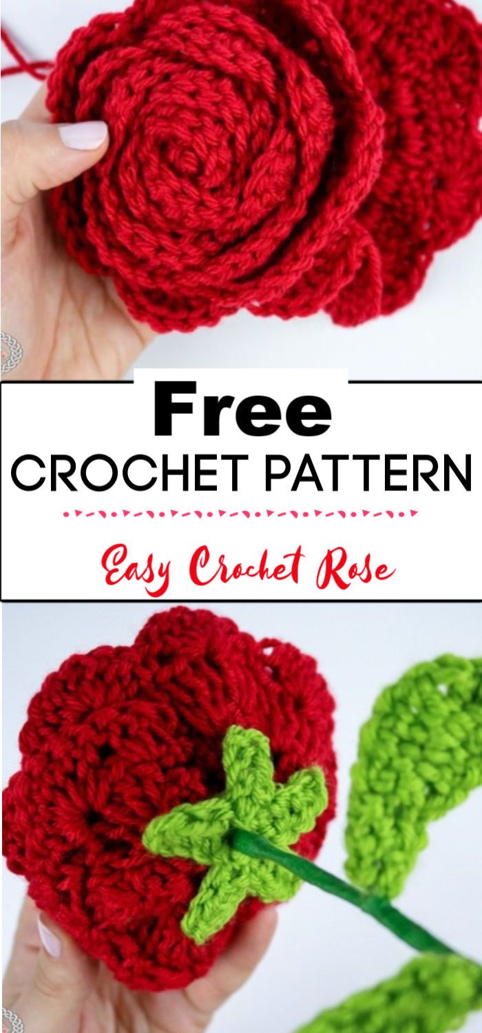 9. Easy Crochet Rose Pattern 1