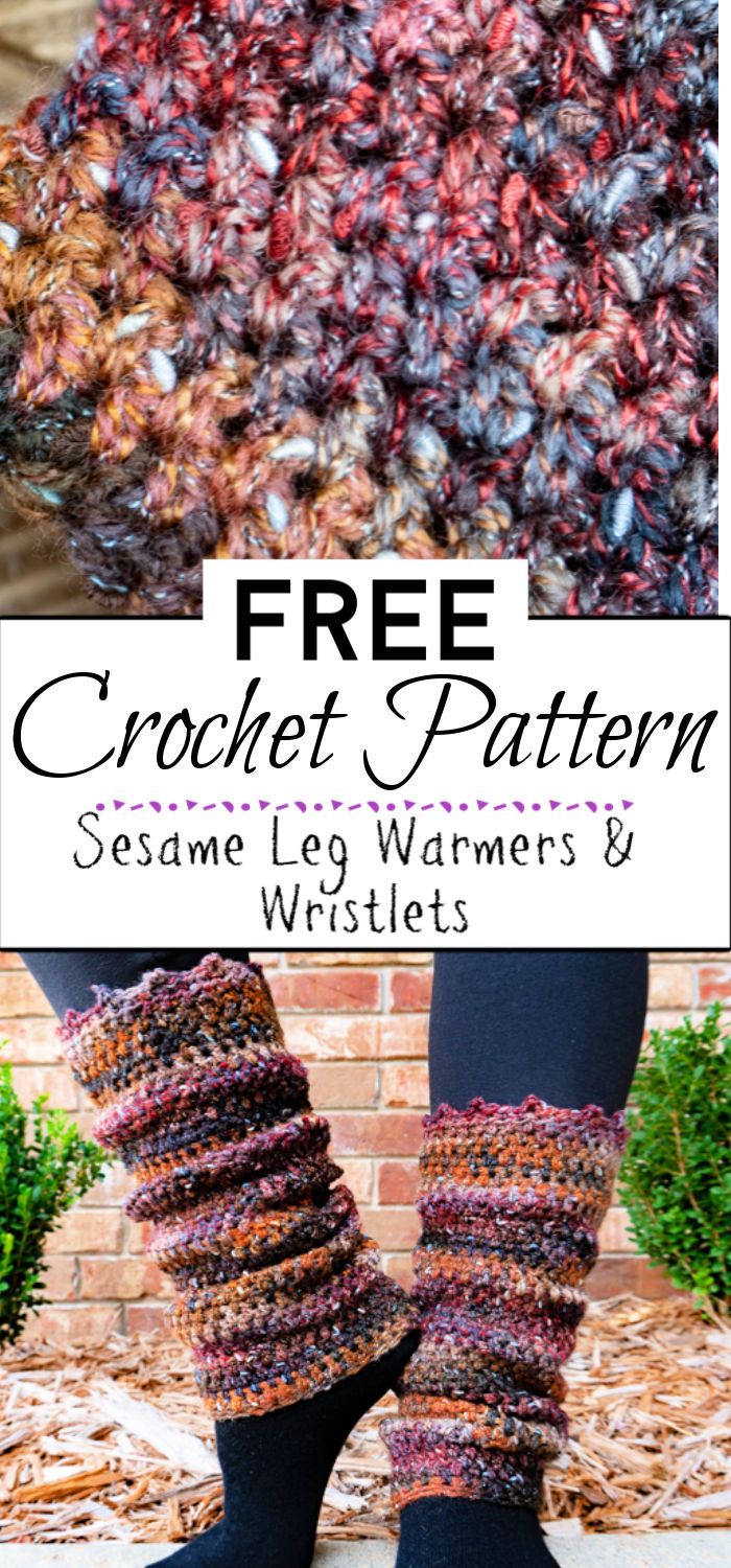 9. Sesame Leg Warmers Wristlets Free Crochet Patterns