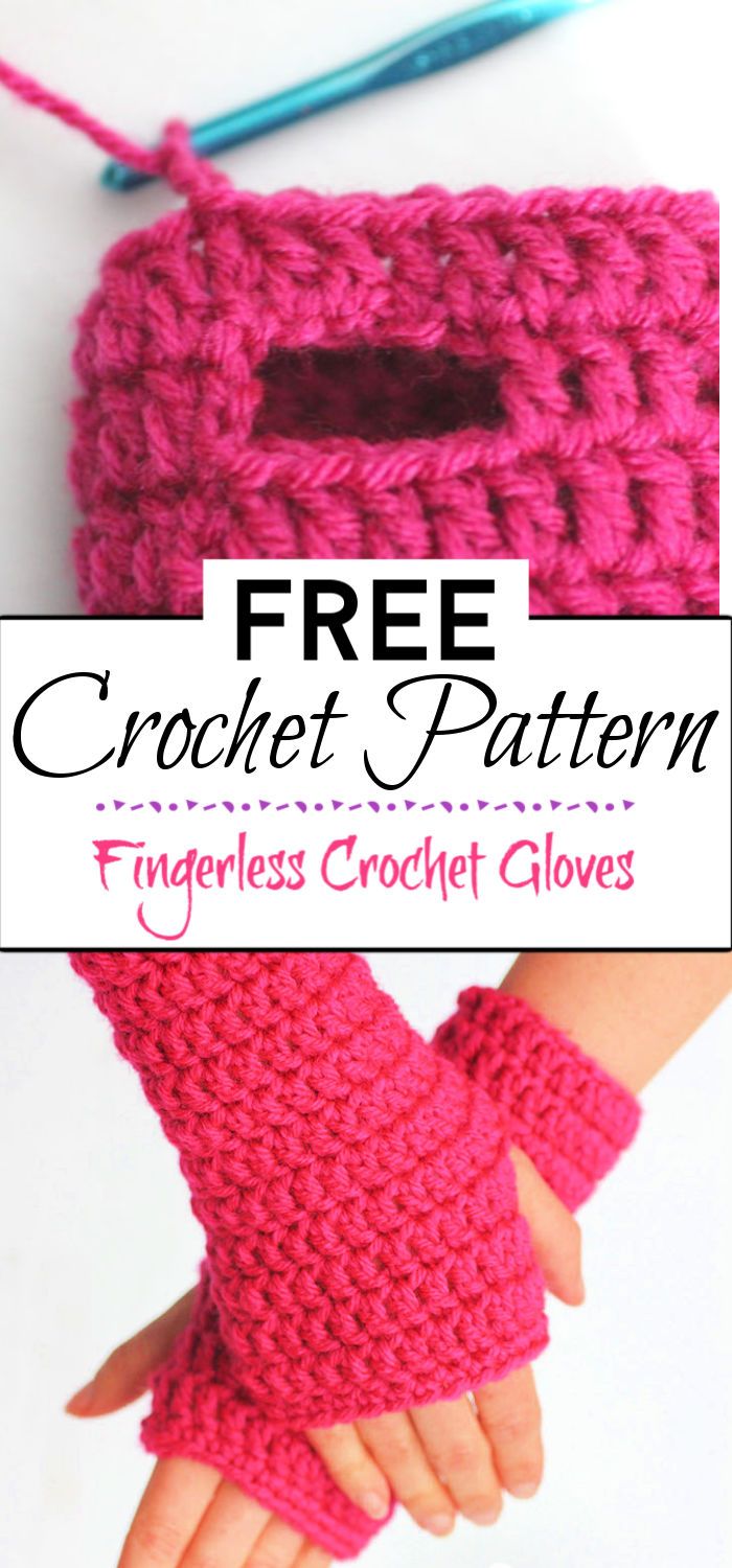 91. Fingerless Crochet Gloves
