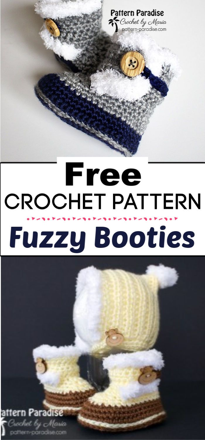 91. Free Crochet Pattern Fuzzy Booties