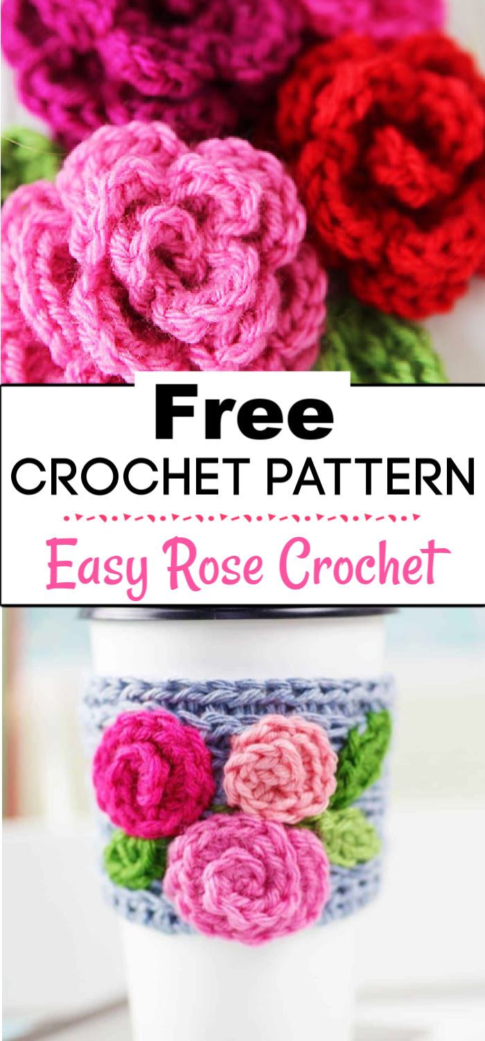 91. Free Easy Rose Crochet Pattern 1