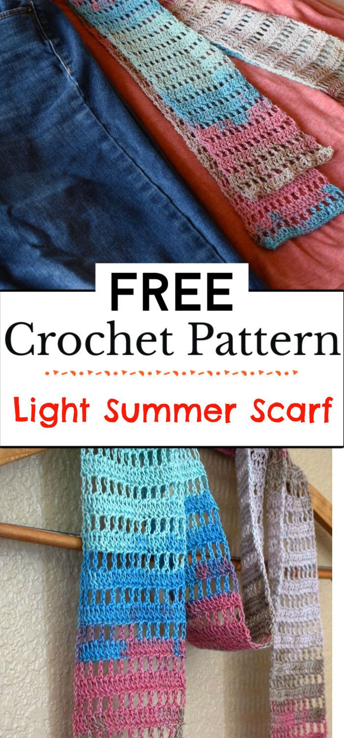 91. Light Summer Crochet Scarf Pattern