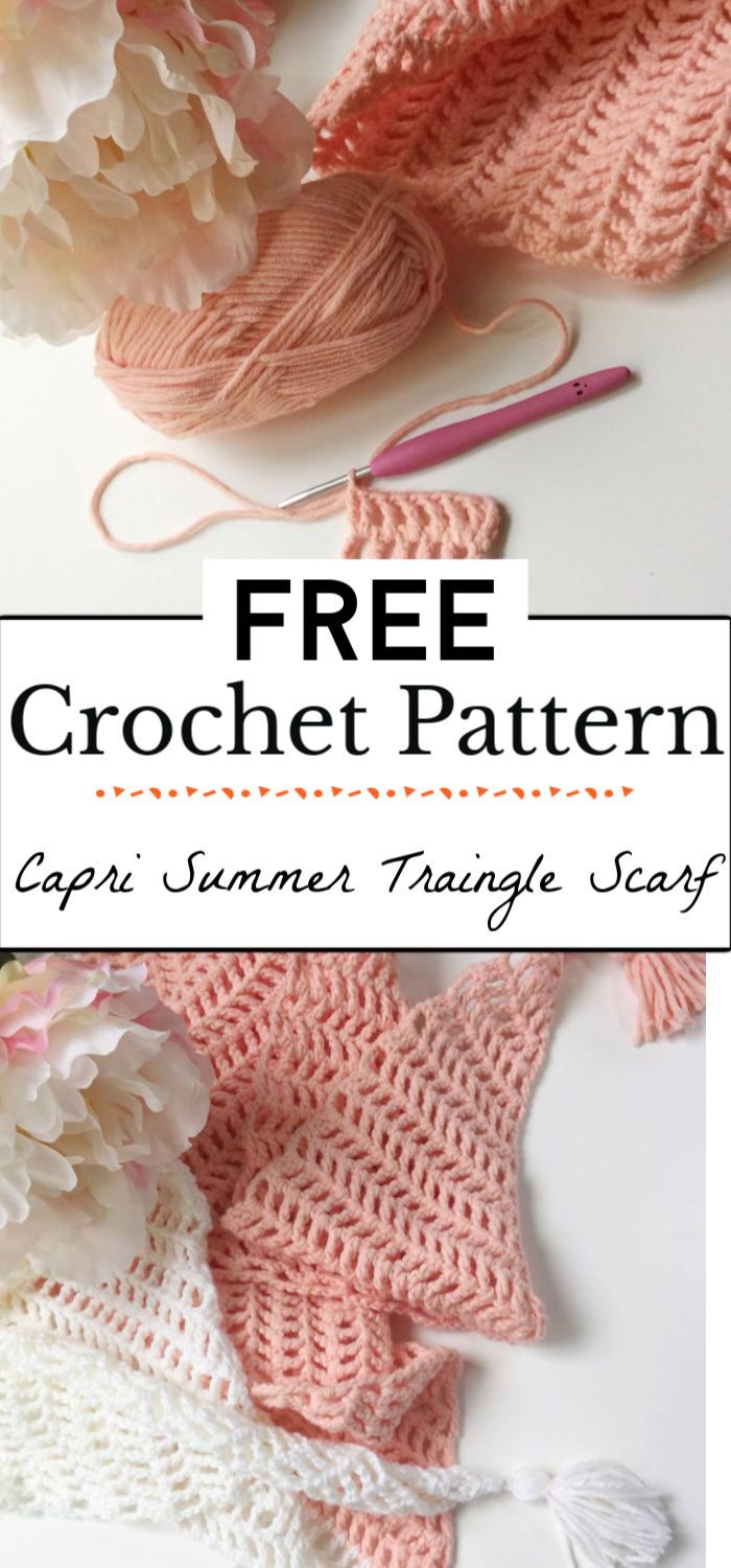 92. Capri Summer Crochet Traingle Scarf