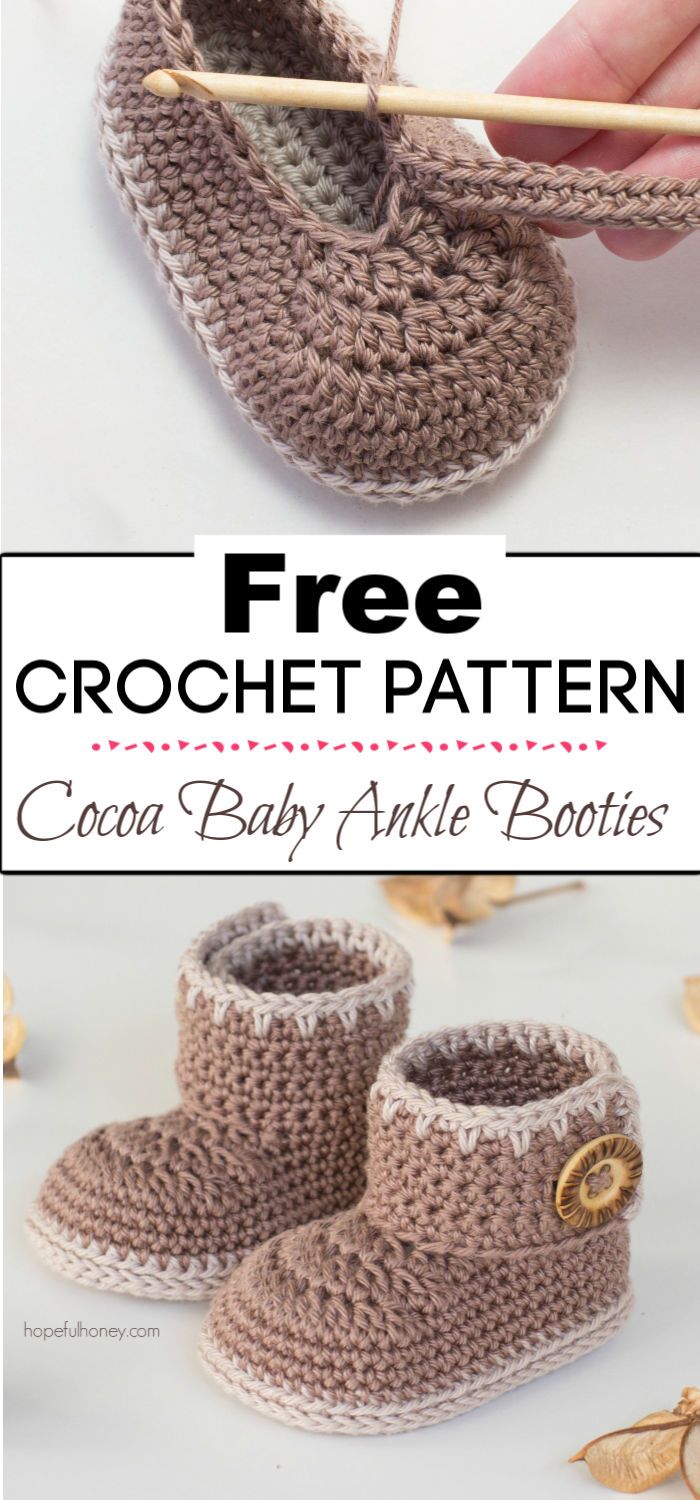 93. Cocoa Baby Ankle Booties Crochet Pattern
