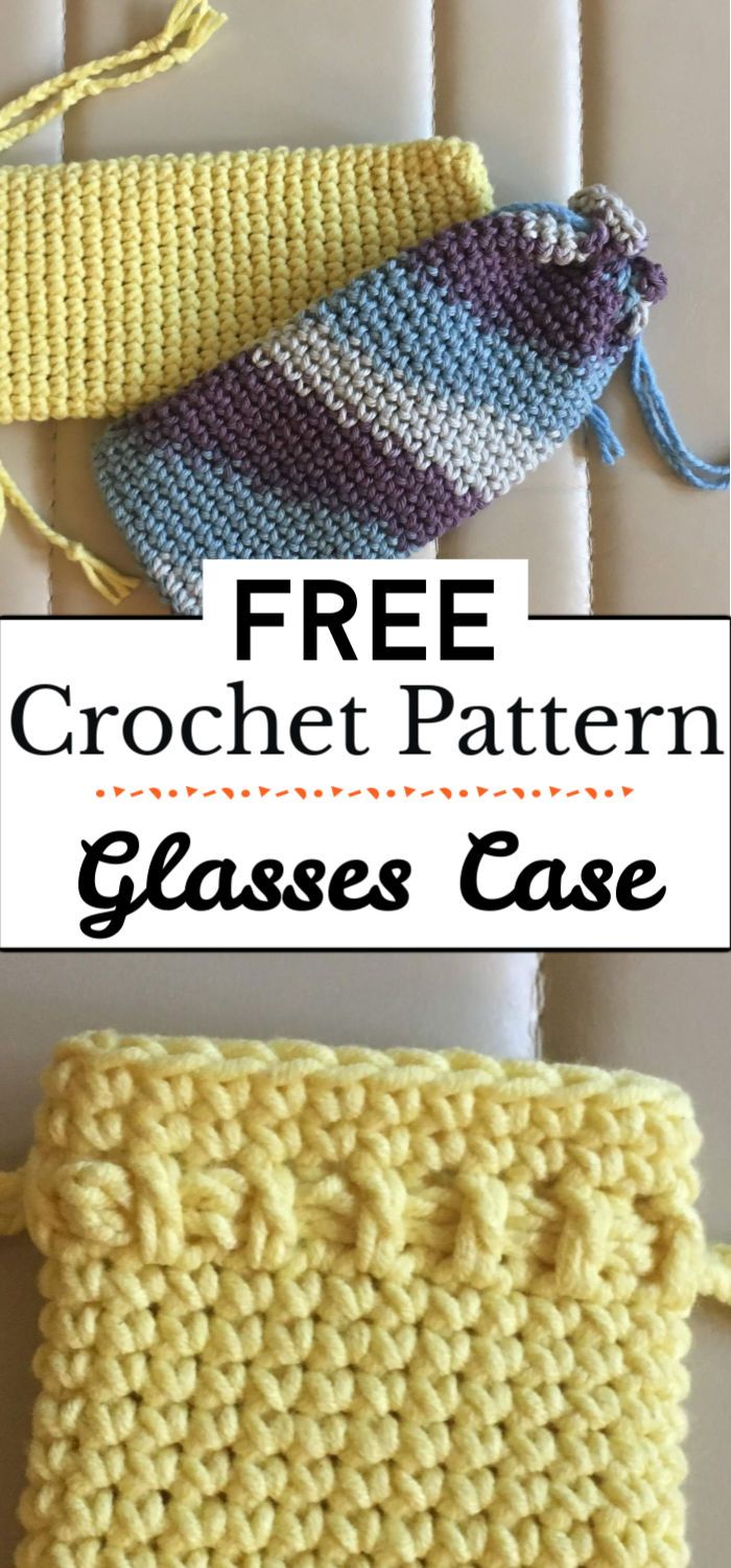 Easy Crochet Glasses Case - Free Pattern & Tutorial - Blue Star