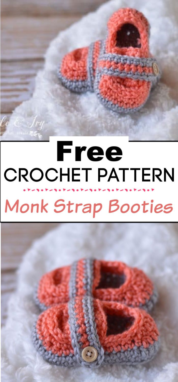 94. Monk Strap Booties Crochet Pattern