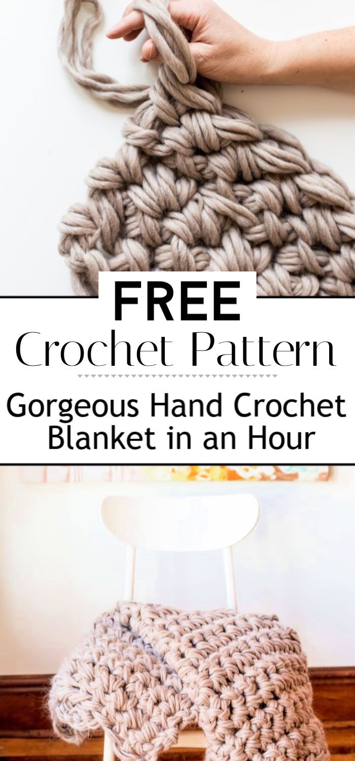 2. Gorgeous Hand Crochet Blanket in an Hour