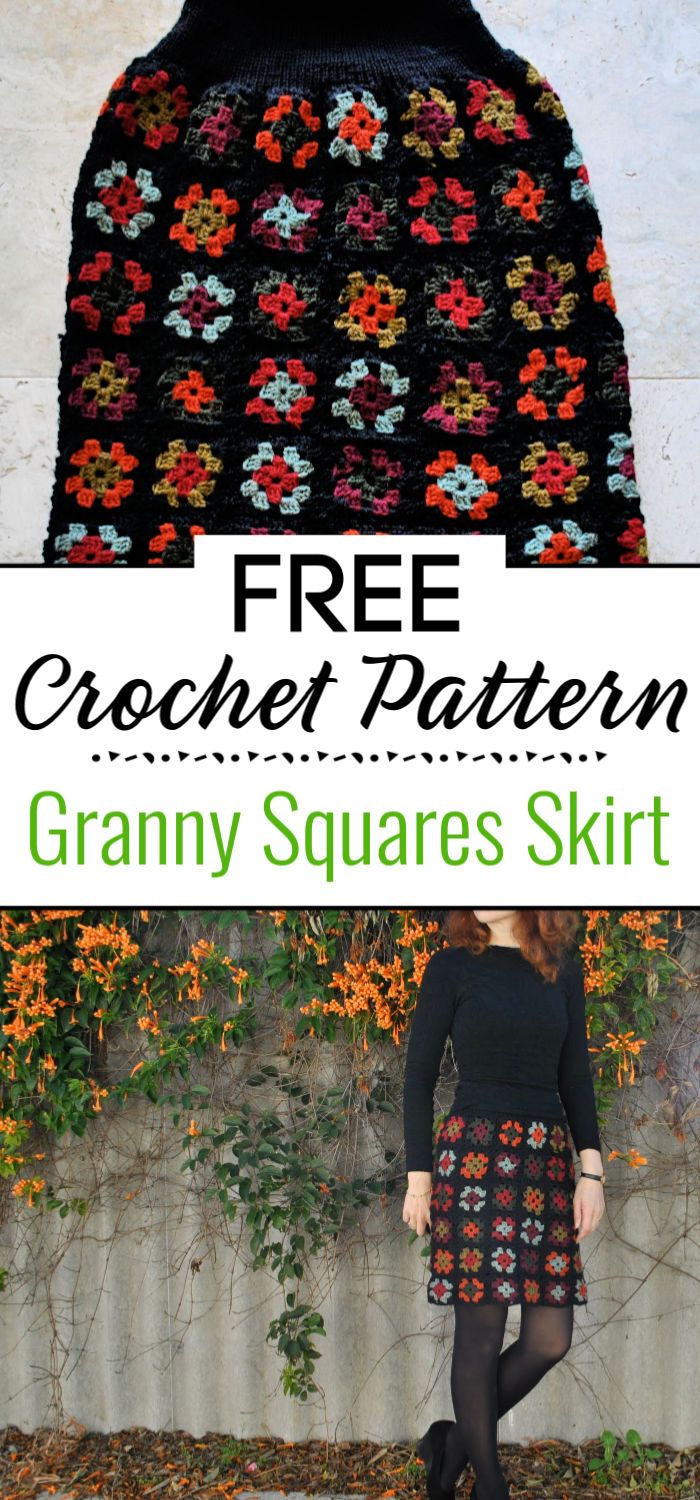 4. Crocheted Granny Squares Skirt