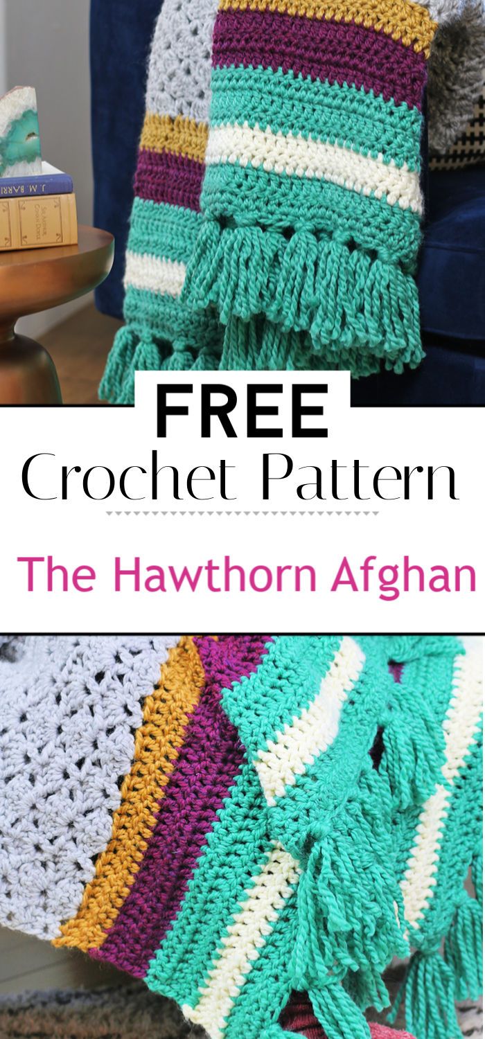 92. The Hawthorn Afghan Free Crochet Afghan Pattern