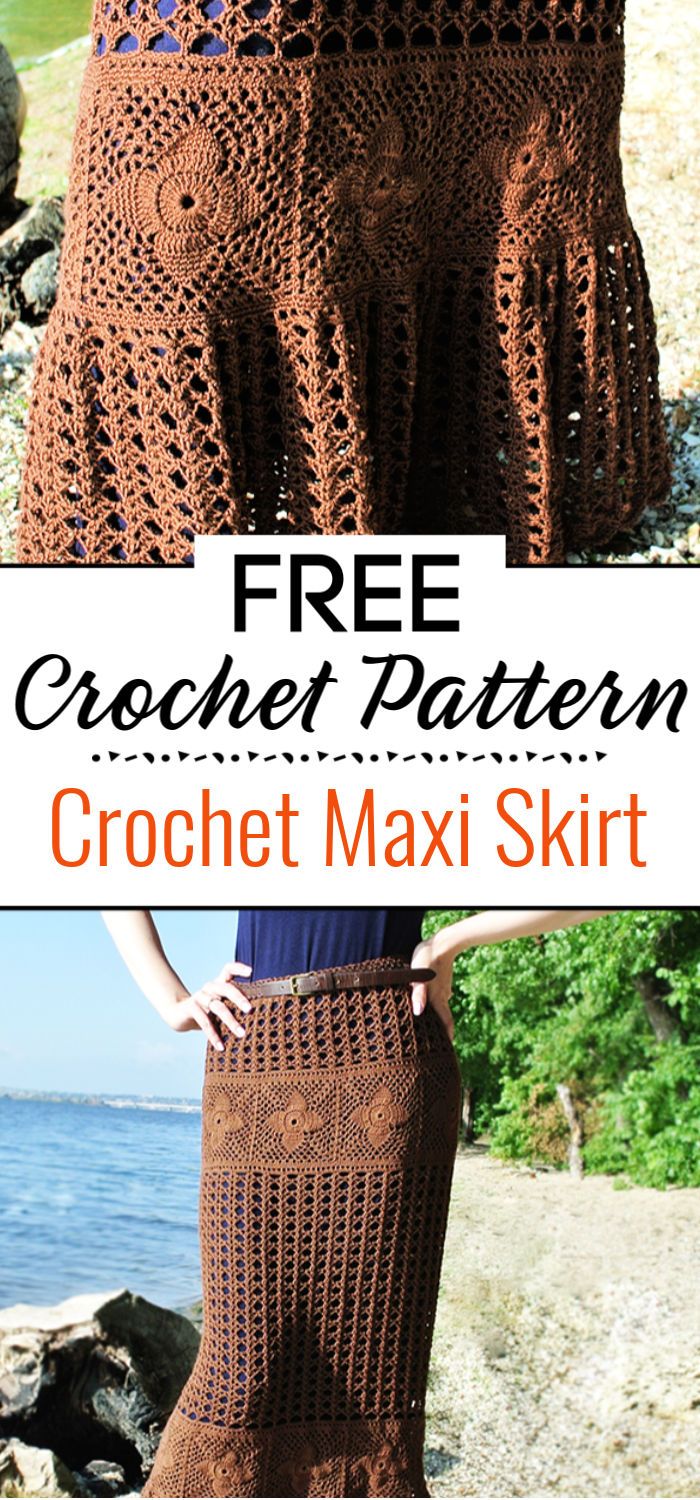 93. Crochet Maxi Skirt Free Pattern