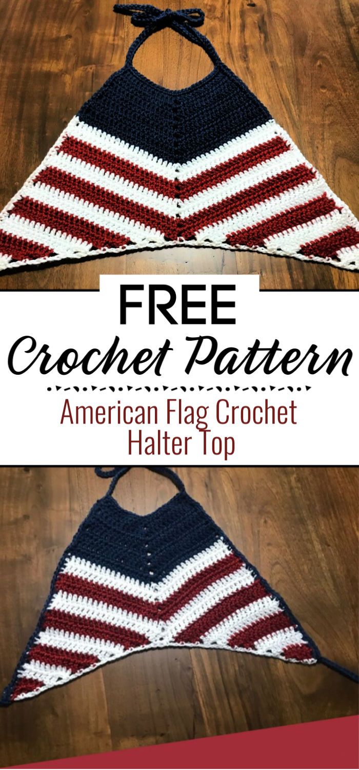 American Flag Crochet Halter Top Pattern