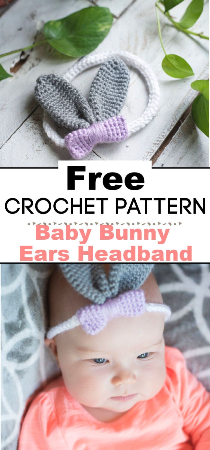 Baby Bunny Ears Headband Crochet Pattern