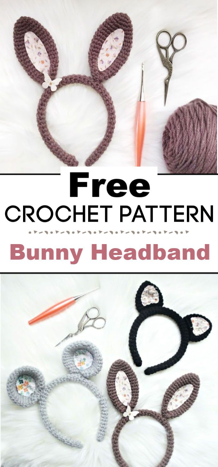 Crochet Bunny Headband Pattern