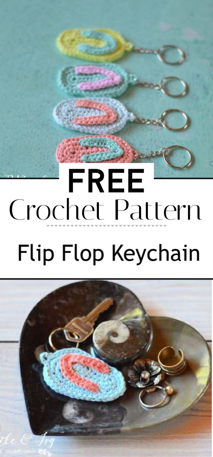 Crochet Flip Flop Keychain Free Crochet Pattern