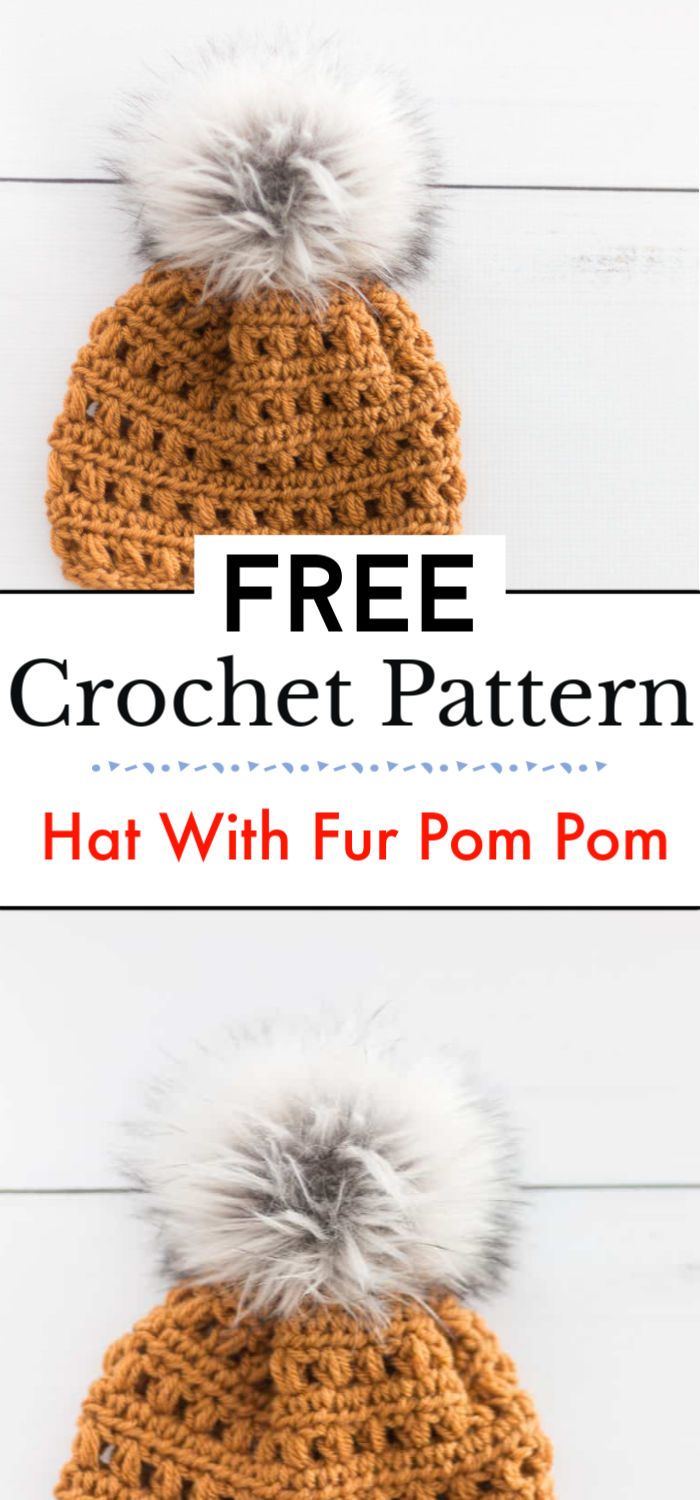 Bernat Adorable Pompom Crochet Hat Pattern