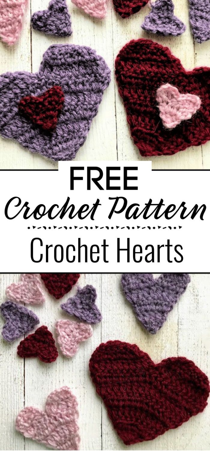 Crochet Hearts Free Pattern 1