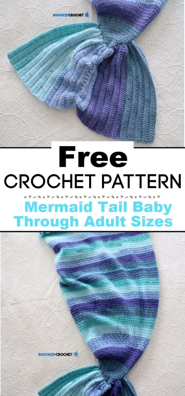 Crochet Mermaid Tail Baby Through Adult Sizes