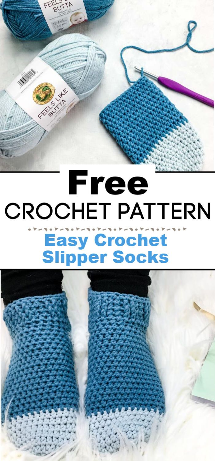 Easy Crochet Slipper Socks Free Pattern By Left In Knots