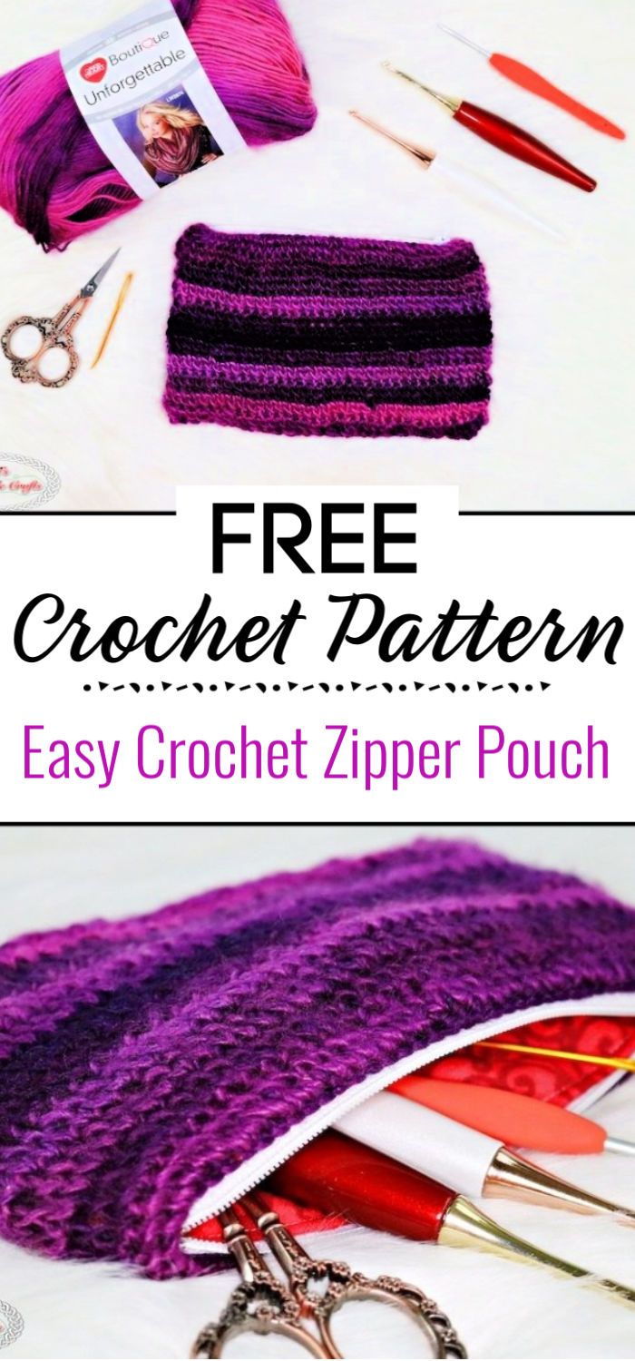 Easy Crochet Zipper Pouch Free Crochet Pattern