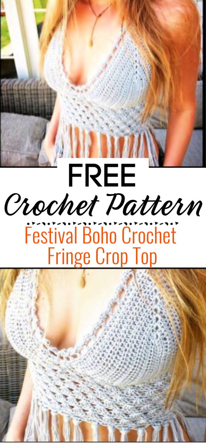 Festival Boho Crochet Fringe Crop Top