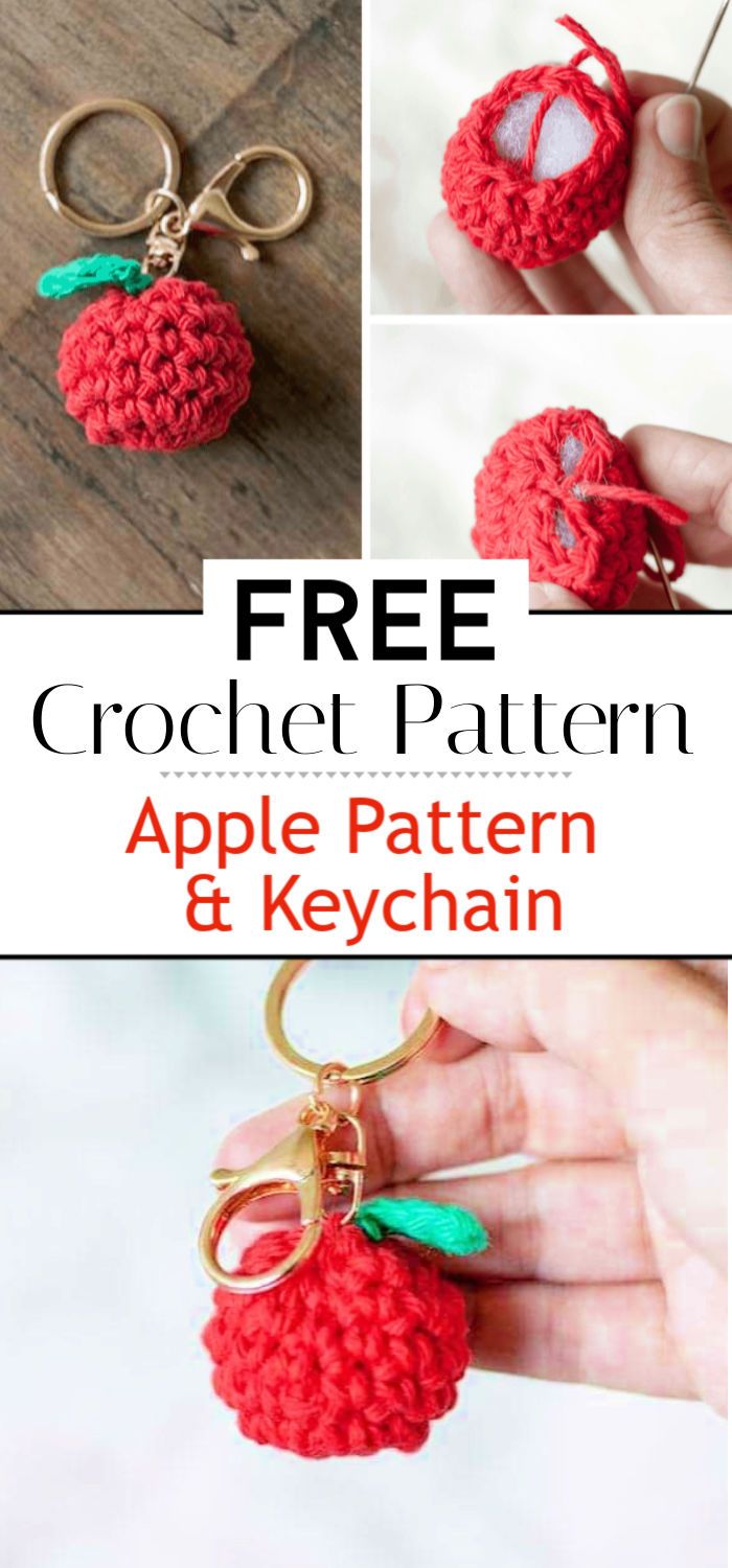 Free Crochet Apple Pattern Keychain