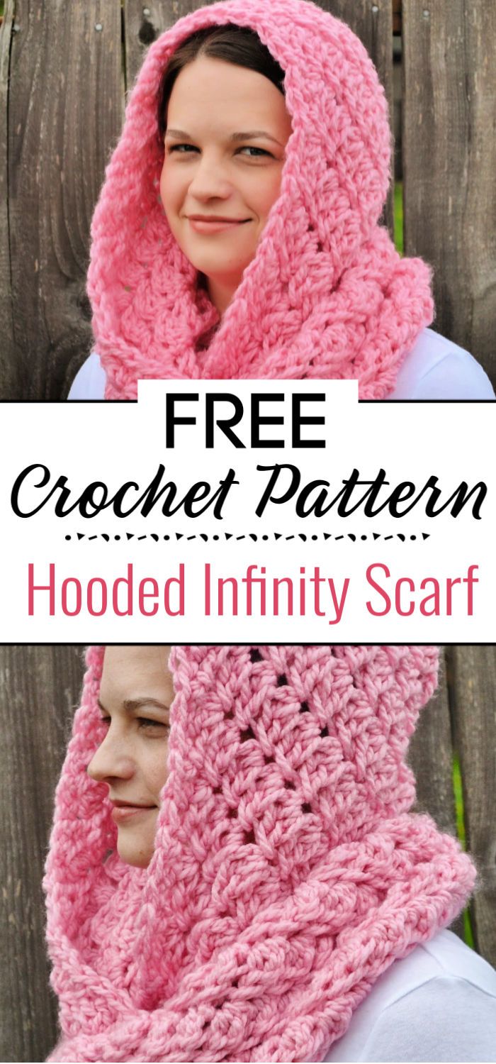 Free Crochet Hooded Infinity Scarf Pattern
