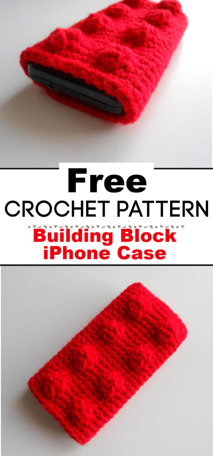 Free Crochet Pattern Building Block iPhone Case