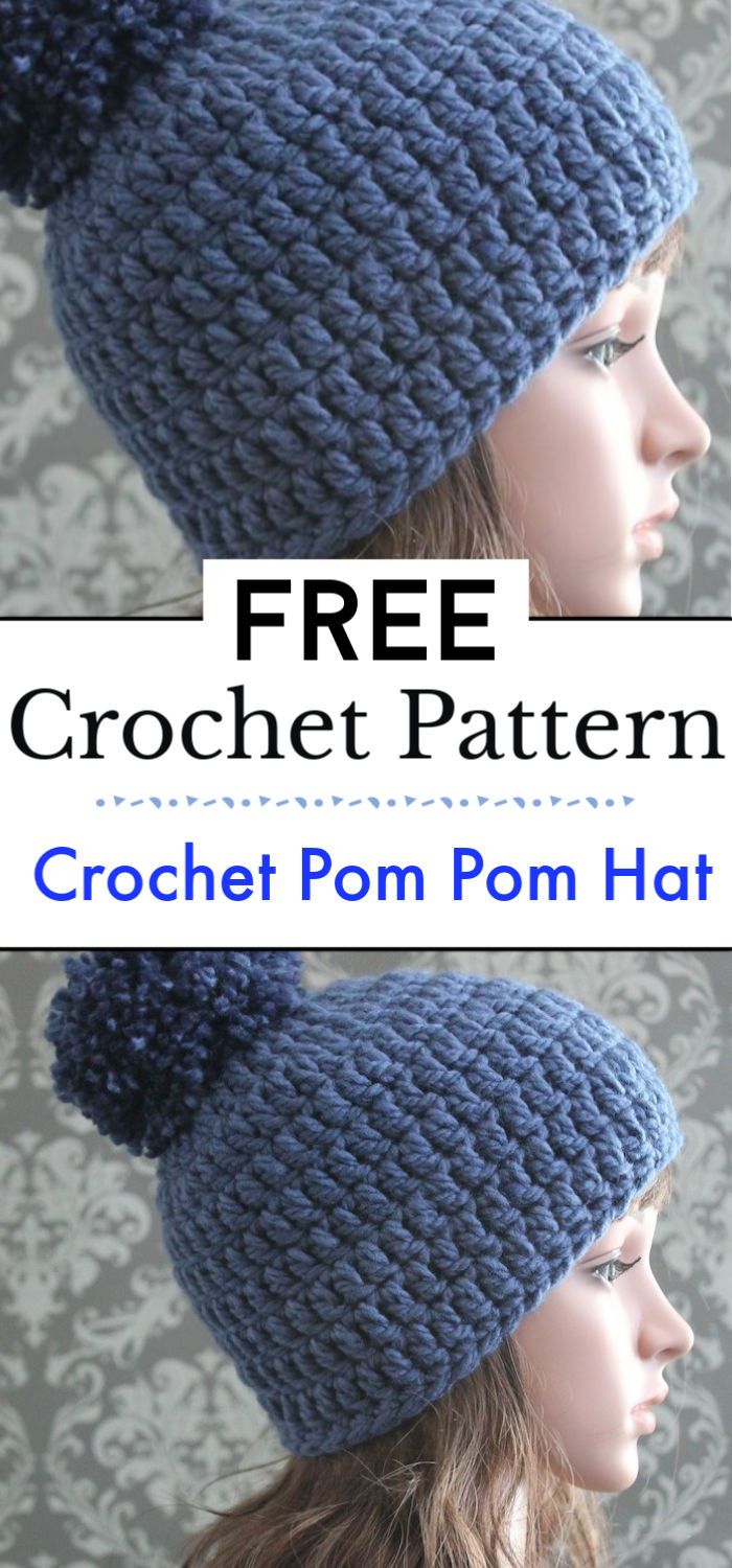 Free Crochet Pom Pom Hat Pattern