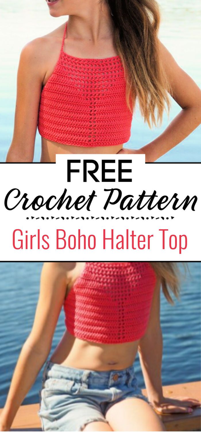 Girls Boho Halter Top Crochet Pattern