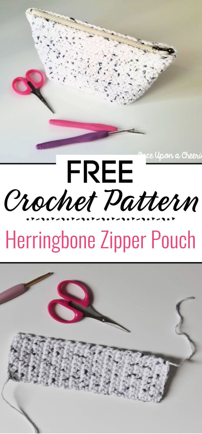 Herringbone Zipper Pouch Crochet Pattern