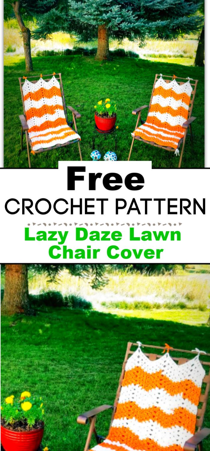 Lazy Daze Lawn Chair Cover Free Crochet Pattern