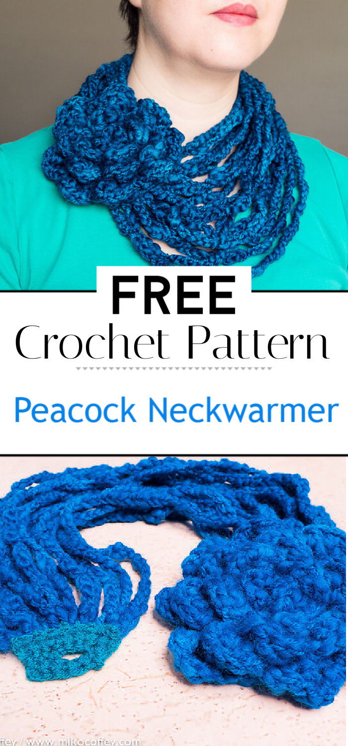 Peacock Neckwarmer Free Pattern Mod