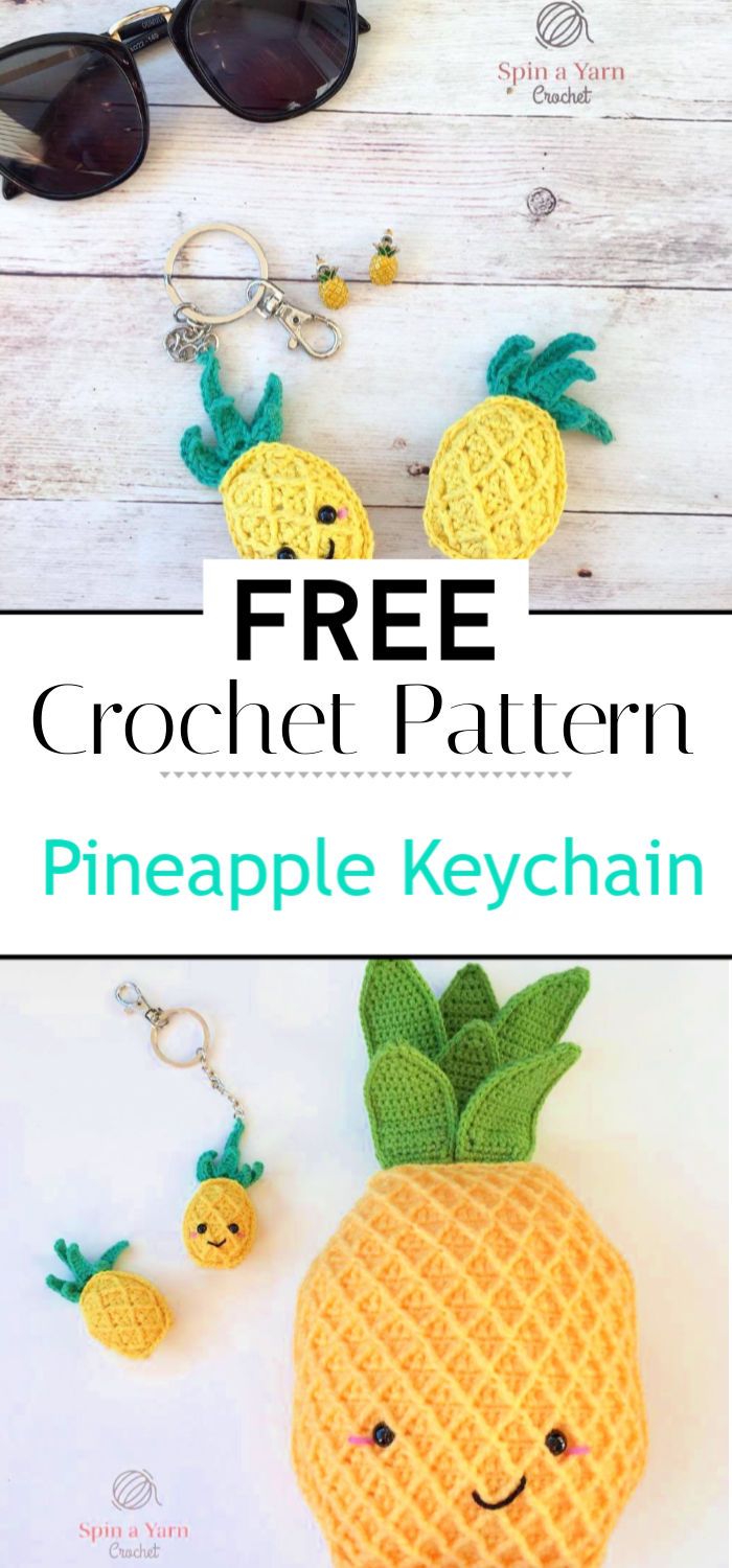 Pineapple Keychain Free Crochet Pattern
