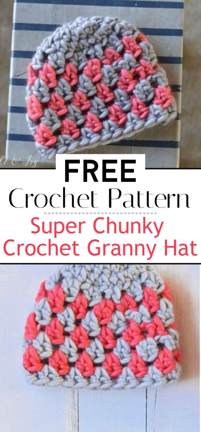 Super Chunky Crochet Granny Hat Free Crochet Pattern